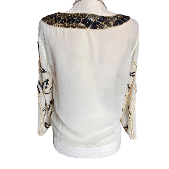 Vintage TopShop Sequin & Bead Embellished Snake Charmer Blouse 🤩 - Picture 4 of 8